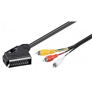 Câble adaptateur, Péritel vers audio vidéo composite, IN/OUT