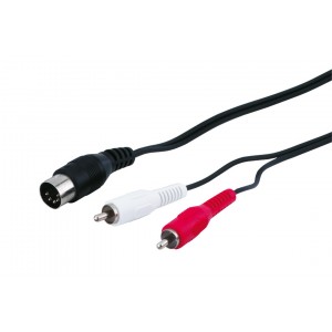 Adaptateur de Câble Audio, DIN Femelle vers RCA Mâle Stéréo