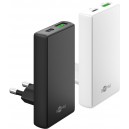 Goobay 65 W Chargeur Rapide Double USB-C PD GaN 90&deg; Flat blanc (USB-C + USB-A)