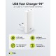 Goobay 65 W Chargeur Rapide Double USB-C PD GaN 90° Flat blanc (2x USB-C)
