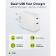 Goobay 36 W Chargeur Rapide Double USB-C PD blanc