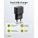 Goobay 12 W Kit de Charge Double Micro-USB noir