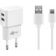 Goobay 12 W Charge Kit Double USB-C blanc